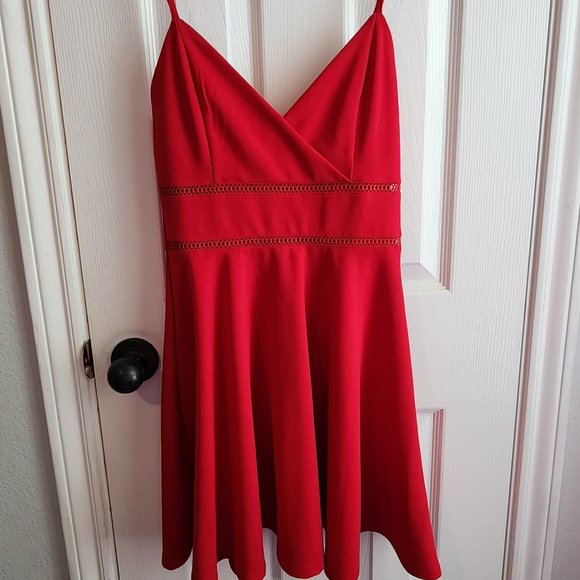 Francesca's Spaghetti Strap Dress - Red - Picture 1 of 4